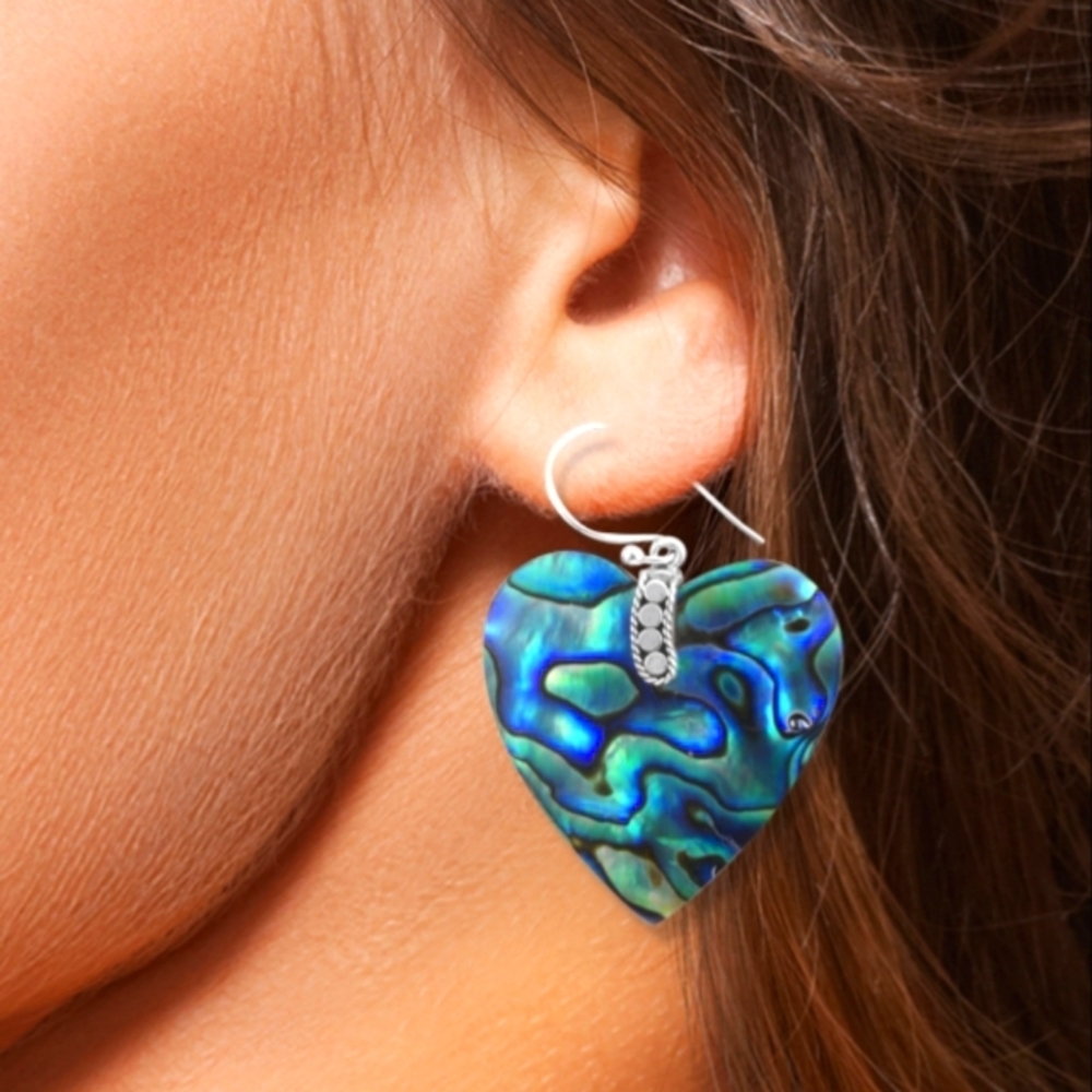 ❤️ Artisan Created Abalone Shell Earrings in Sterling Silver - Picture 5 of 5